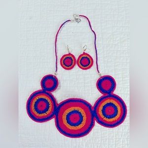 Crochet Necklace with earring
